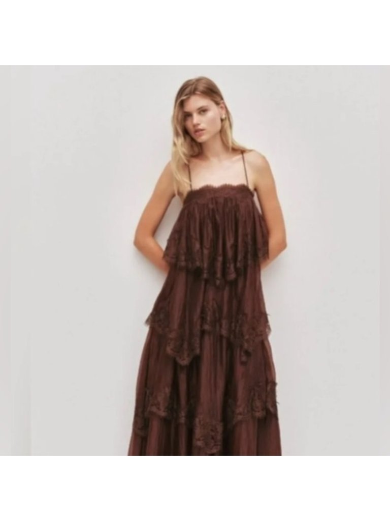 Aje Ophelia Lace Gown Maxi Dress